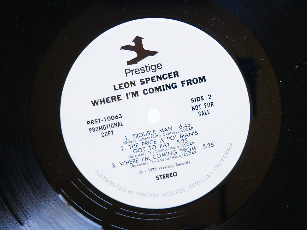 LEON SPENCER Where I'm Coming From LP PRESTIGE PRST-10063 US 1973 Melvin Sparks