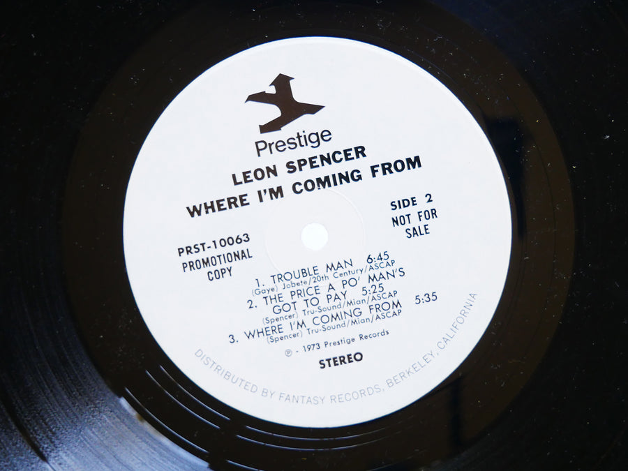 LEON SPENCER Where I'm Coming From LP PRESTIGE PRST-10063 US 1973 Melvin Sparks