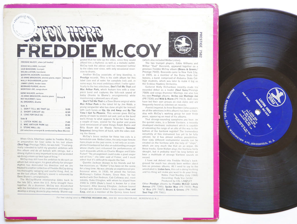 FREDDIE MCCOY Listen Here LP PRESTIGE PRST 7582 US 1968 RVG Bernard Purdie