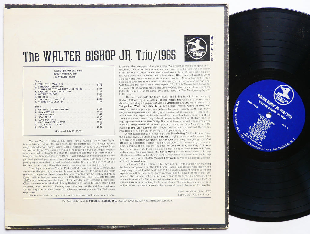 WALTER BISHOP JR. Trio 1965 LP PRESTIGE PRST7730 US 1970 Jimmy Cobb Butch Warren