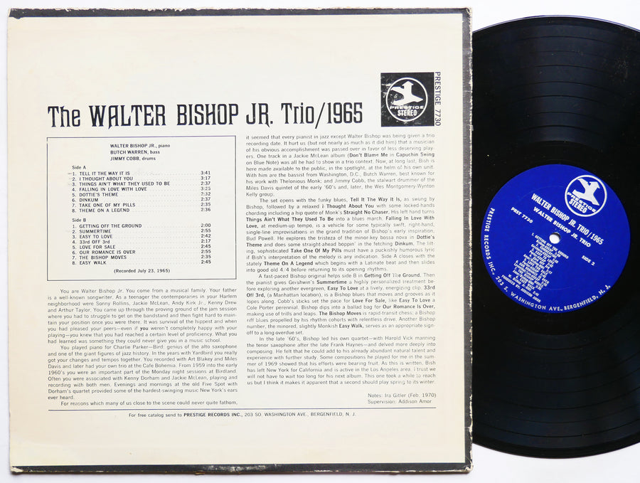 WALTER BISHOP JR. Trio 1965 LP PRESTIGE PRST7730 US 1970 Jimmy Cobb Butch Warren