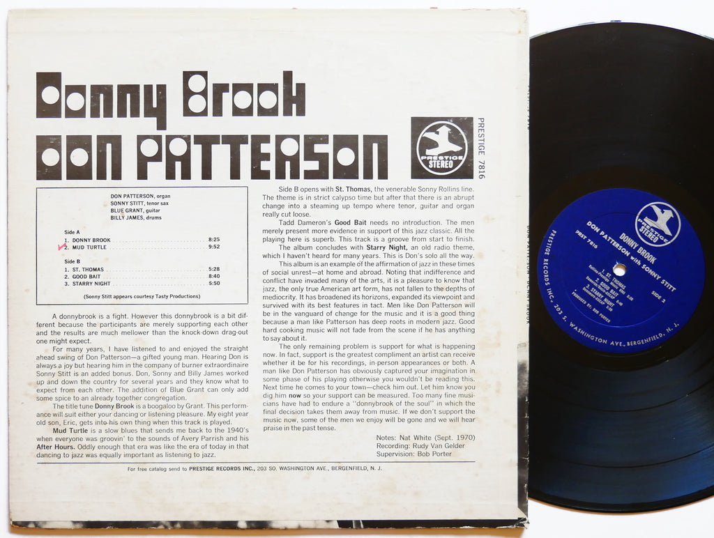 DON PATTERSON SONNY STITT Donny Brook LP PRESTIGE PRST 7816 US 1970 Grant Green