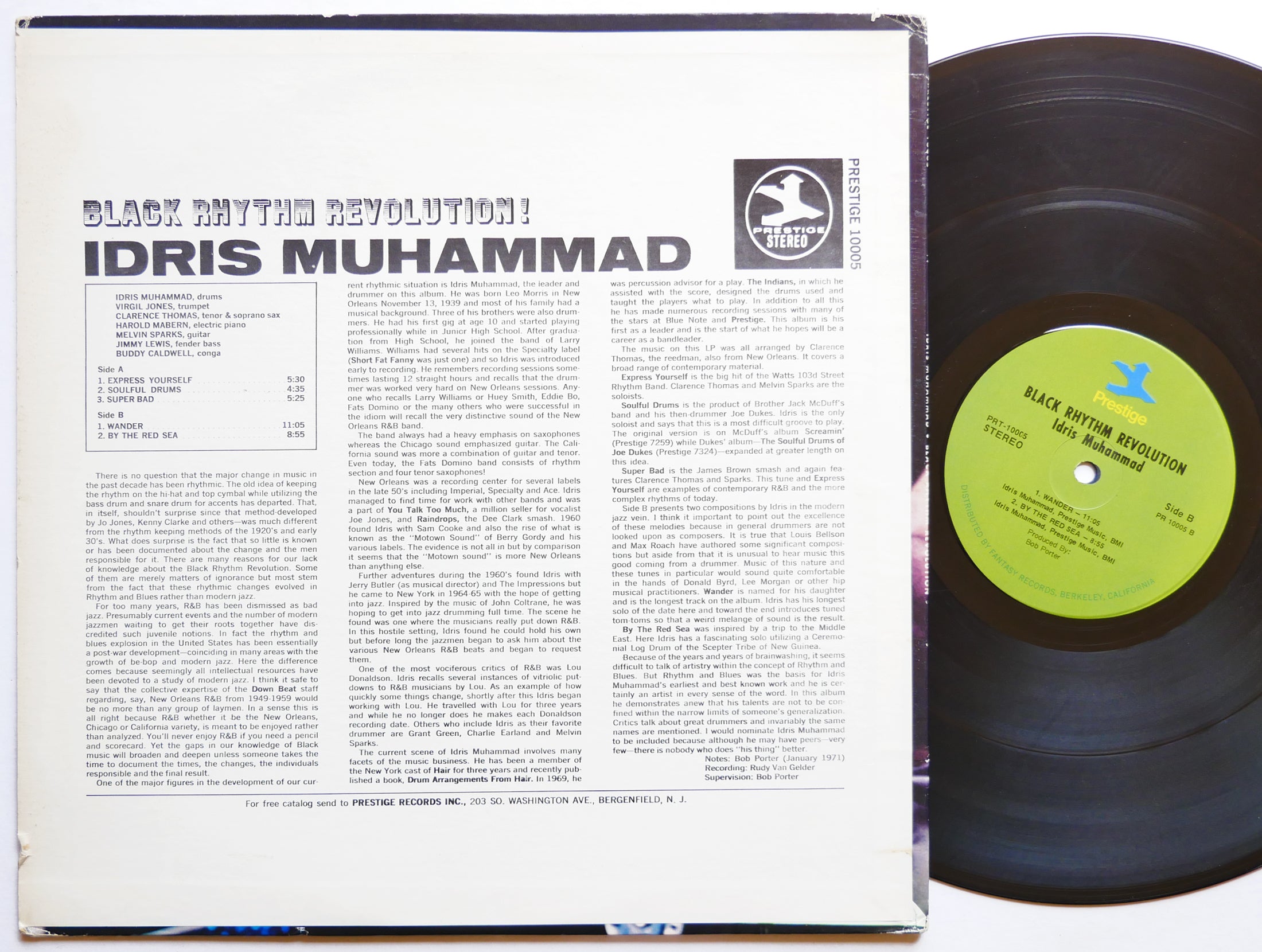 IDRIS MUHAMMAD Black Rhythm Revolution LP PRESTIGE PRT-10005 Melvin Sparks