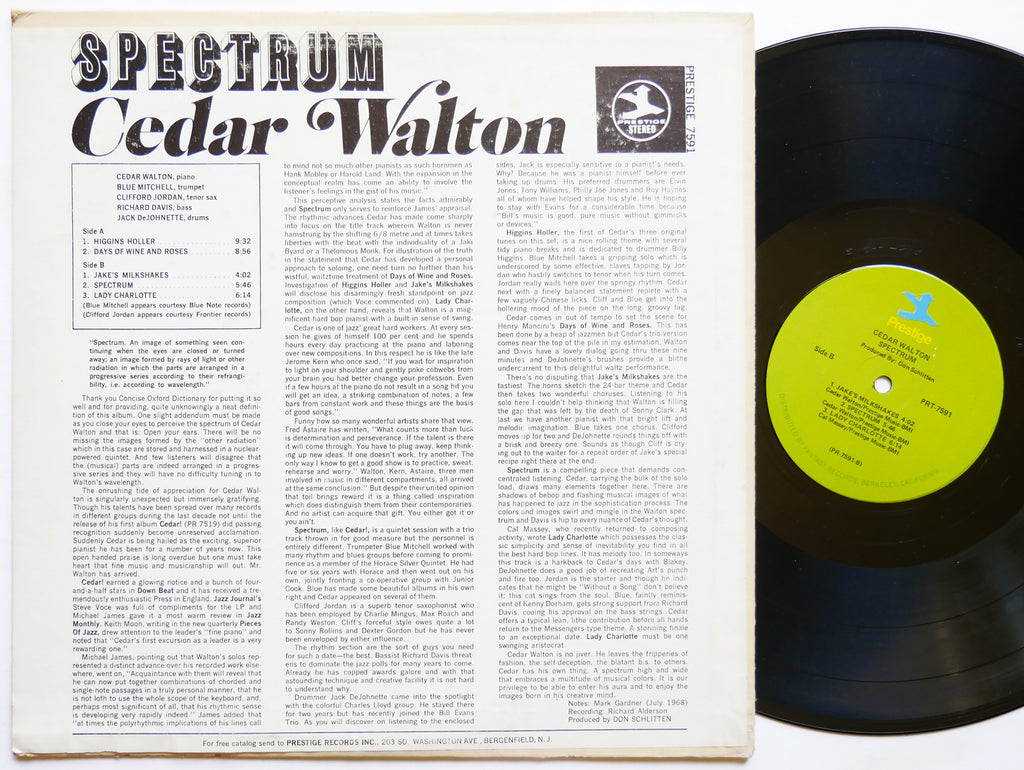CEDAR WALTON Spectrum LP PRESTIGE PR 7591 Clifford Jordan Blue Mitchell VG+