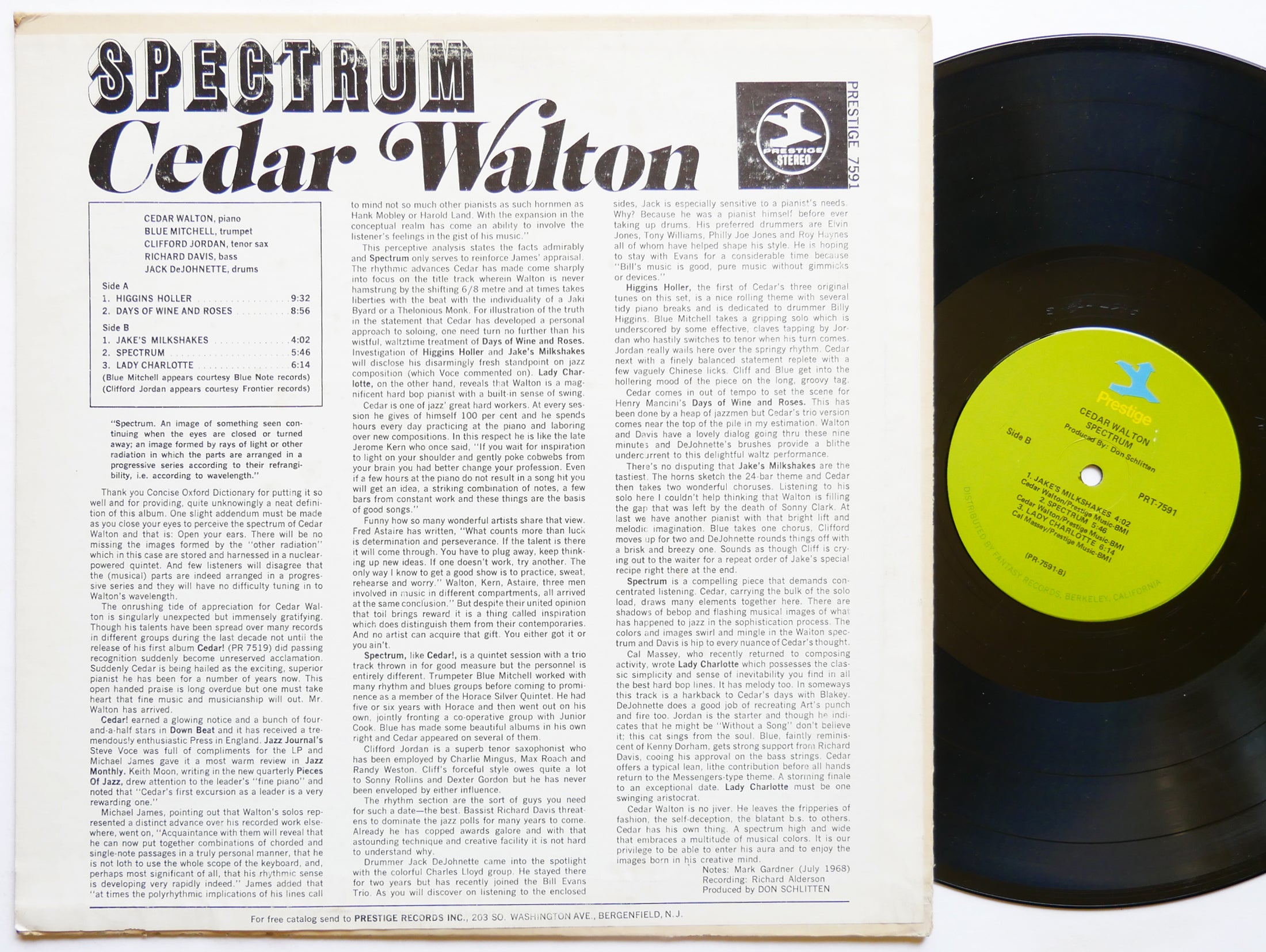 CEDAR WALTON Spectrum LP PRESTIGE PR 7591 Clifford Jordan Blue Mitchell VG+