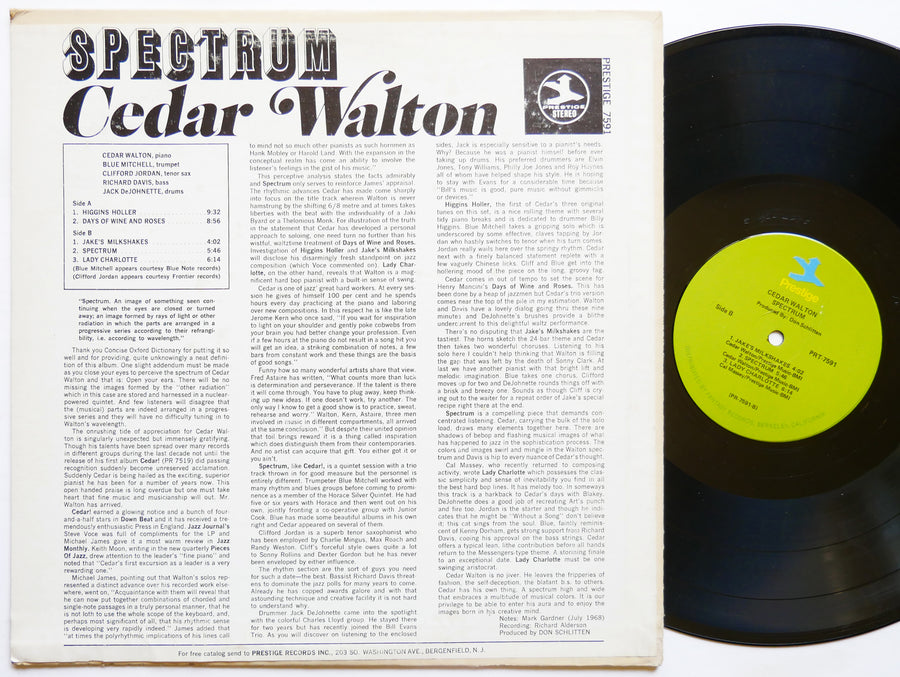 CEDAR WALTON Spectrum LP PRESTIGE PR 7591 Clifford Jordan Blue Mitchell VG+