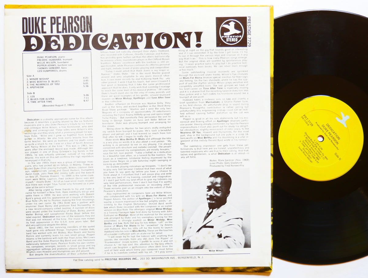 DUKE PEARSON Dedication! LP PRESTIGE PRT-7729 Freddie Hubbard Pepper Adams