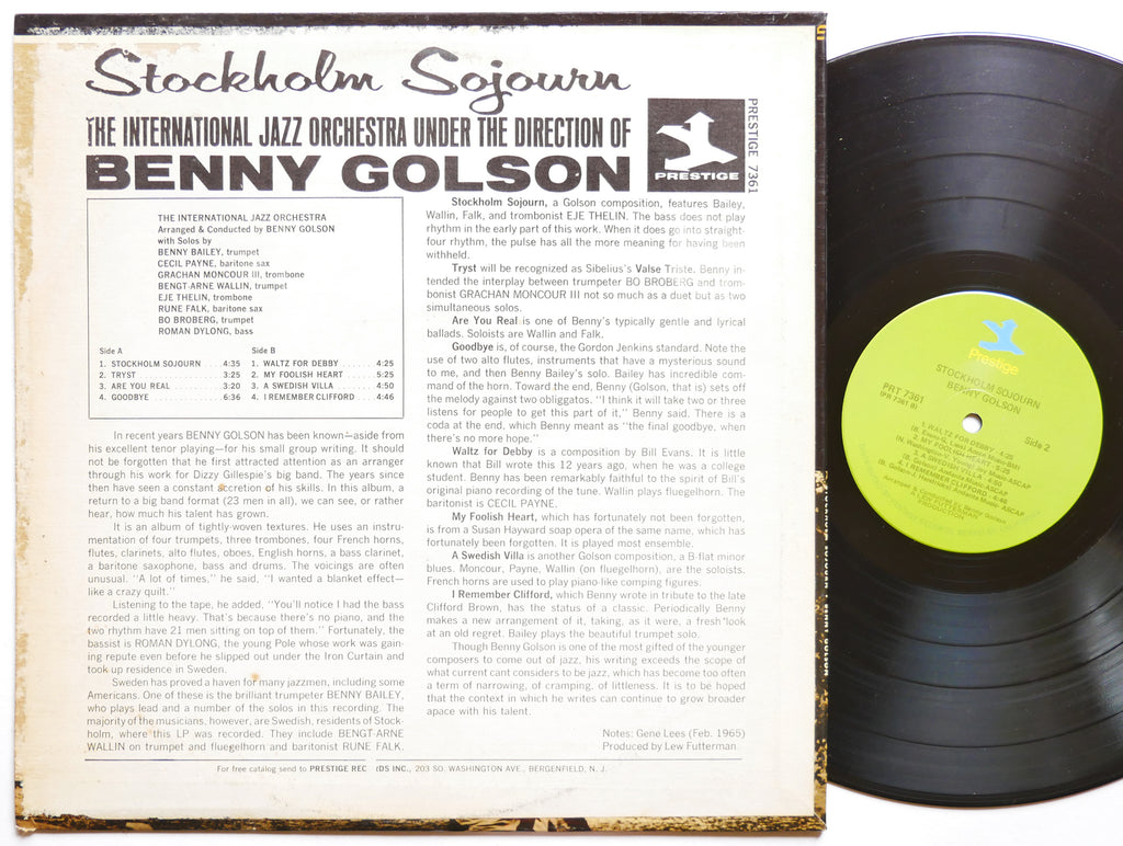 BENNY GOLSON Stockholm Sojourn LP PRESTIGE 7361 Grachan Moncur III Cecil Payne