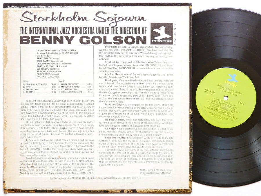 BENNY GOLSON Stockholm Sojourn LP PRESTIGE 7361 Grachan Moncur III Cecil Payne