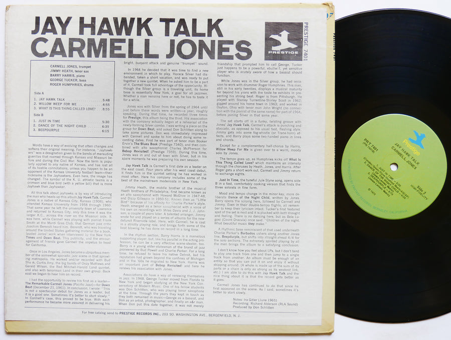 CARMELL JONES Jay Hawk Talk LP PRESTIGE 7401 US 1973 Jimmy Heath Barry Harris