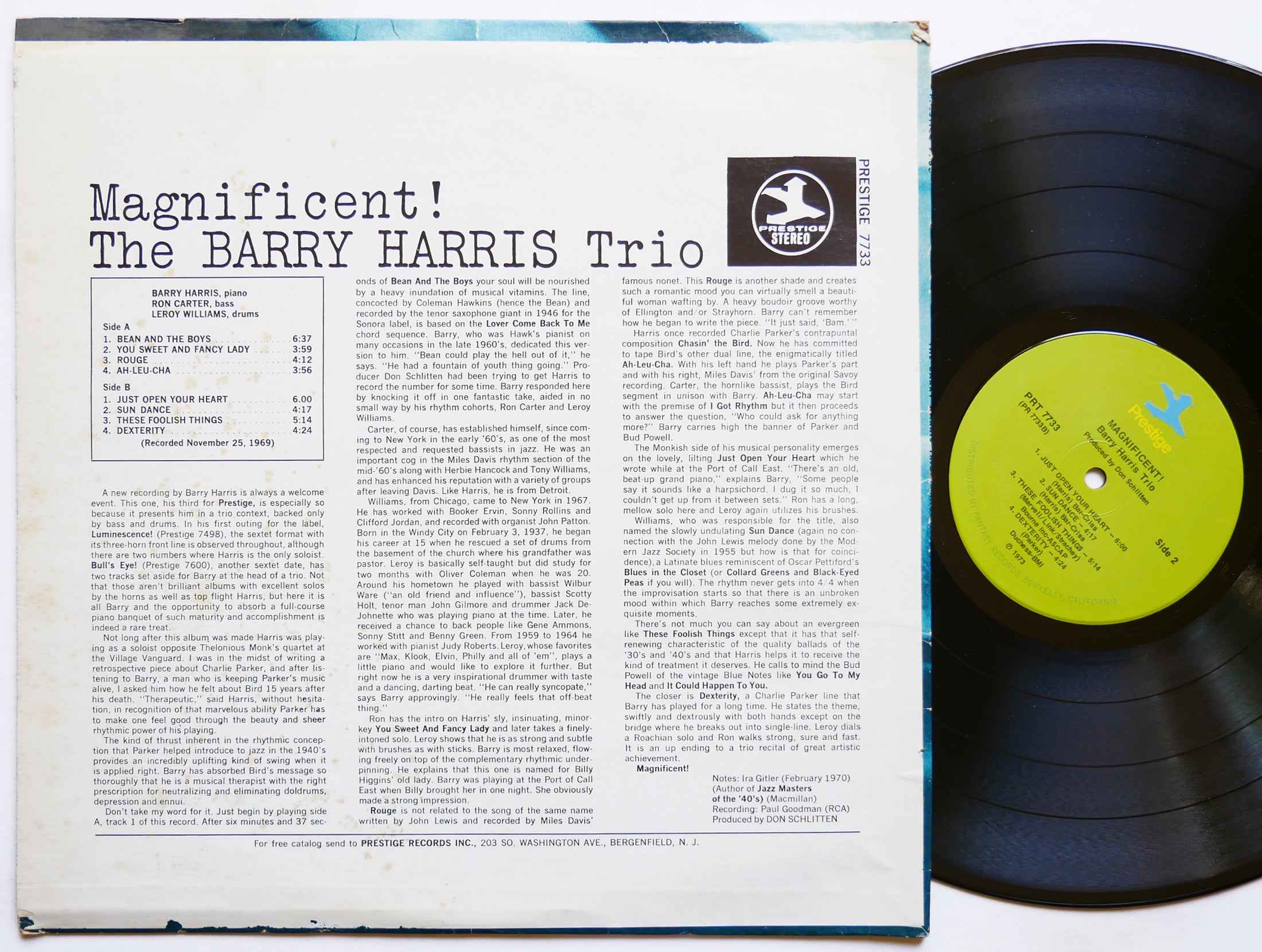 BARRY HARRIS TRIO Magnificent! LP PRESTIGE PRT 7733 US 1973 Ron Carter