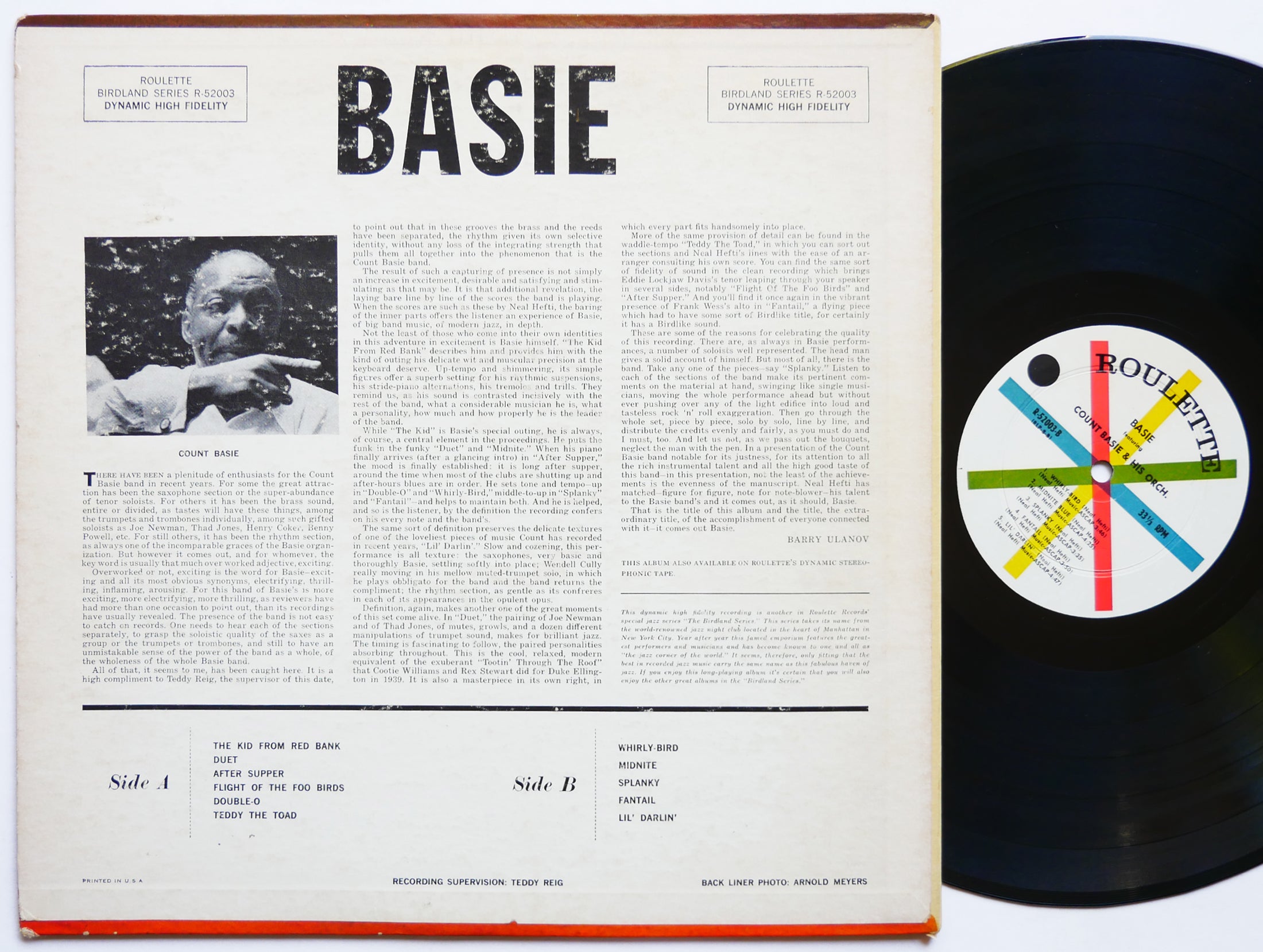 COUNT BASIE NEAL HEFTI Basie LP ROULETTE R-52003 US 1958 DG MONO Frank Foster