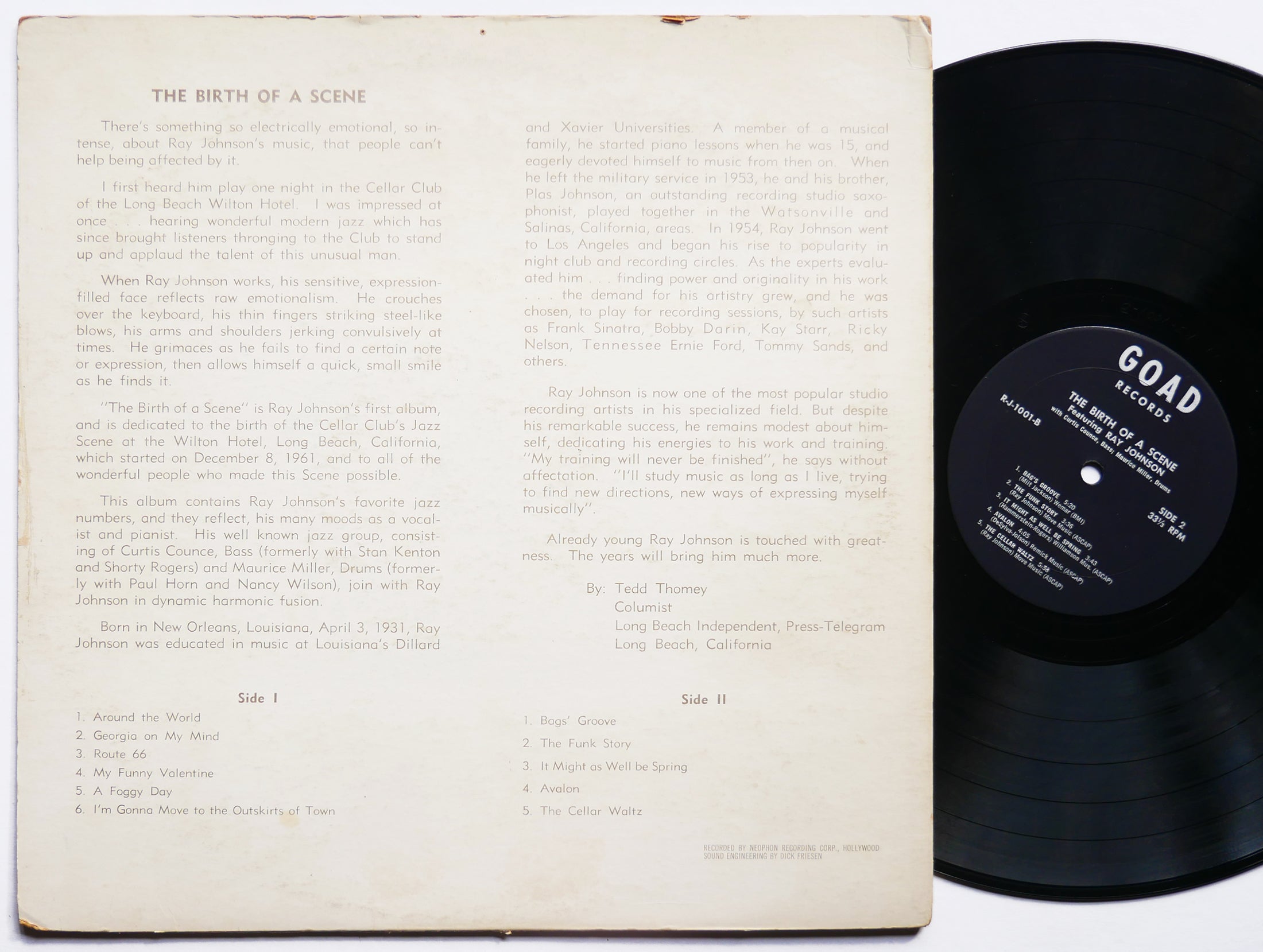 RAY JOHNSON The Birth Of A Scene LP GOAD RECORDS R-J-1001 US '62 MONO Jazz Blues