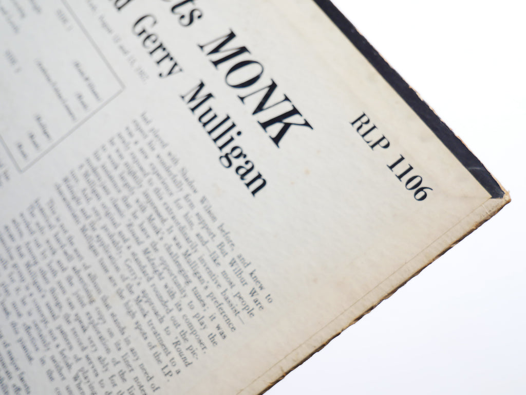 THELONIOUS MONK Meets GERRY MULLIGAN LP RIVERSIDE RLP 1106 US 1959 Wilbur Ware