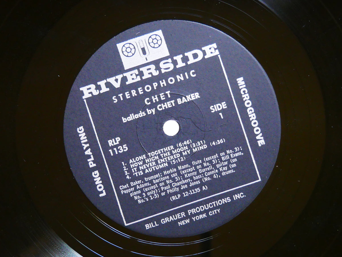 CHET BAKER Chet LP RIVERSIDE RECORDS RLP-1135 US 1963 Bill Evans Paul Chambers