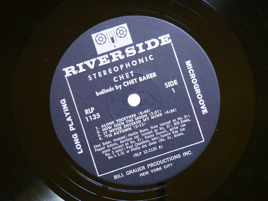 CHET BAKER Chet LP RIVERSIDE RECORDS RLP-1135 US 1963 Bill Evans Paul Chambers