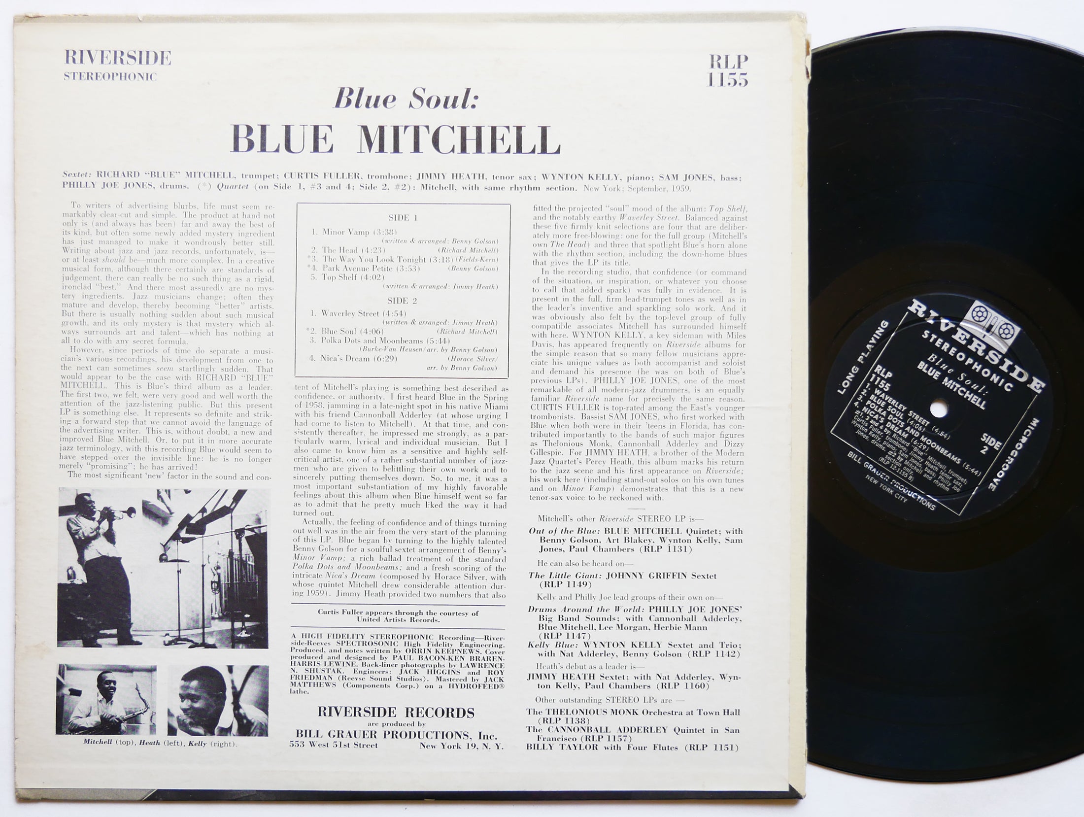 BLUE MITCHELL Blue Soul LP RIVERSIDE RLP 1155 US 1959 Curtis Fuller Wynton Kelly