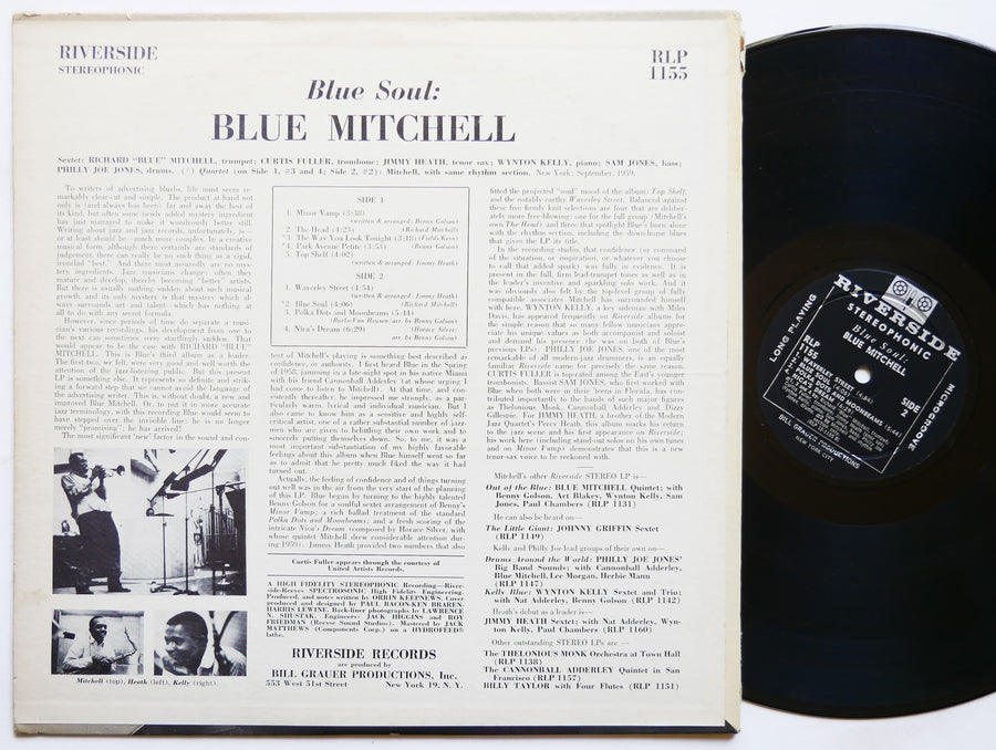 BLUE MITCHELL Blue Soul LP RIVERSIDE RLP 1155 US 1959 Curtis Fuller Wynton Kelly