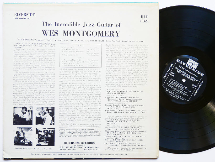 WES MONTGOMERY The Incredible Jazz Guitar LP RIVERSIDE RLP 1169 Tommy Flanagan