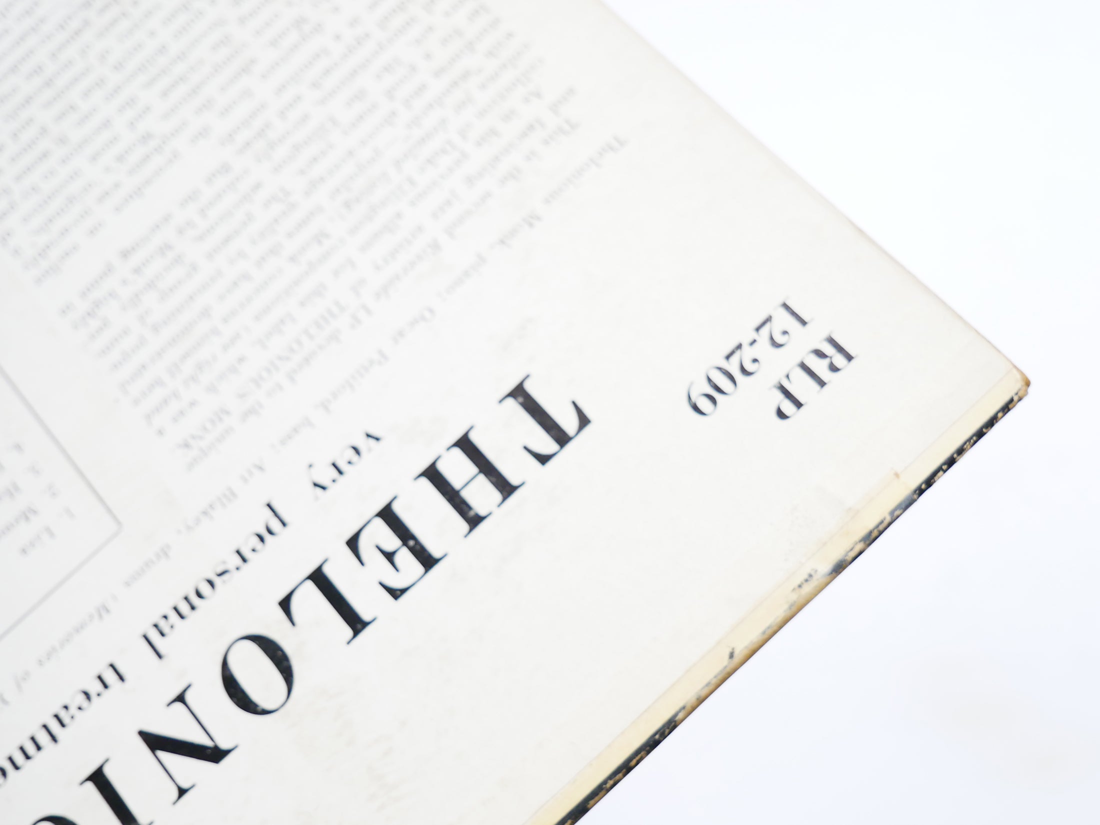 THELONIOUS MONK The Unique LP RIVERSIDE RLP 12-209 US 1956 DG MONO Art Blakey