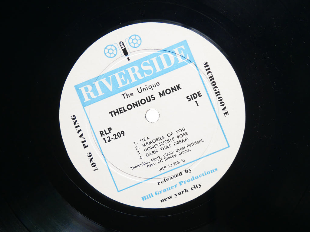 THELONIOUS MONK The Unique LP RIVERSIDE RLP 12-209 US 1956 DG MONO Art Blakey