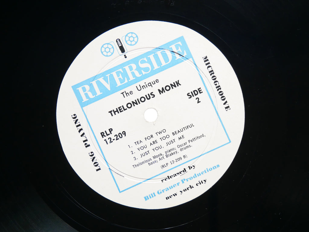 THELONIOUS MONK The Unique LP RIVERSIDE RLP 12-209 US 1956 DG MONO Art Blakey