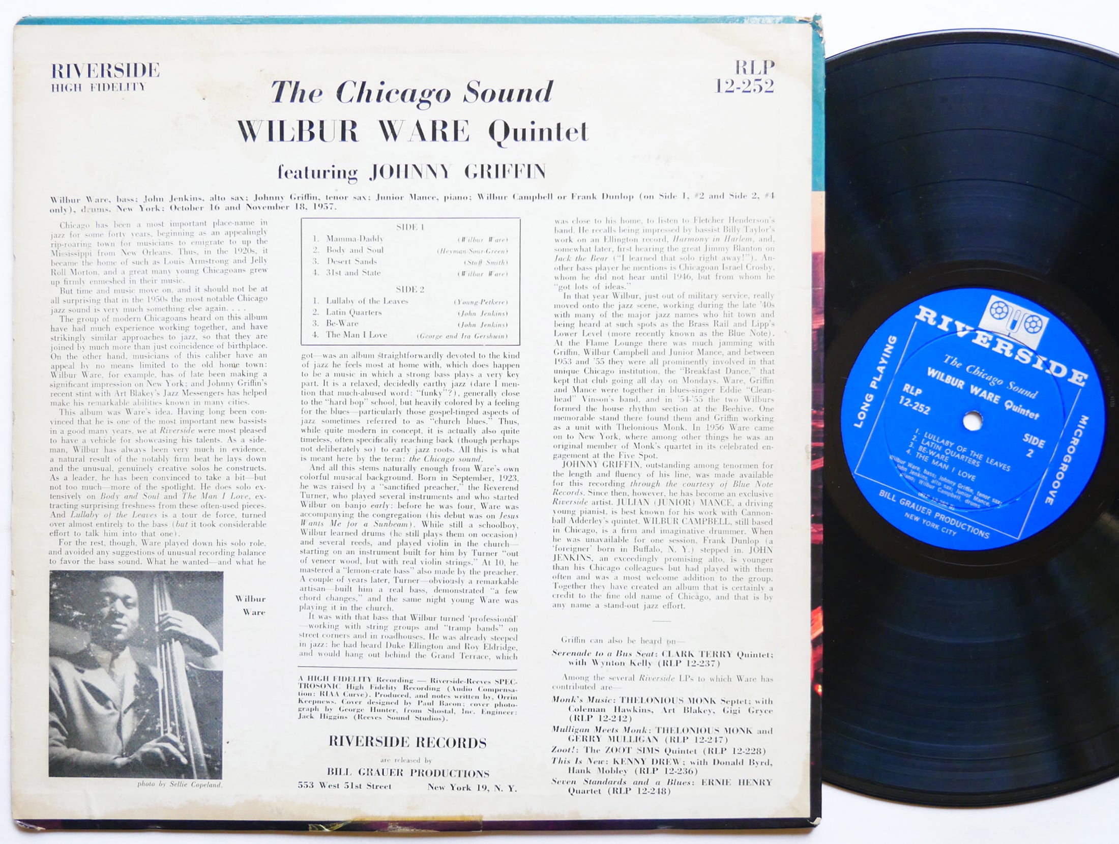 WILBUR WARE JOHNNY GRIFFIN The Chicago Sound LP RIVERSIDE RLP 12-252 US '58 MONO