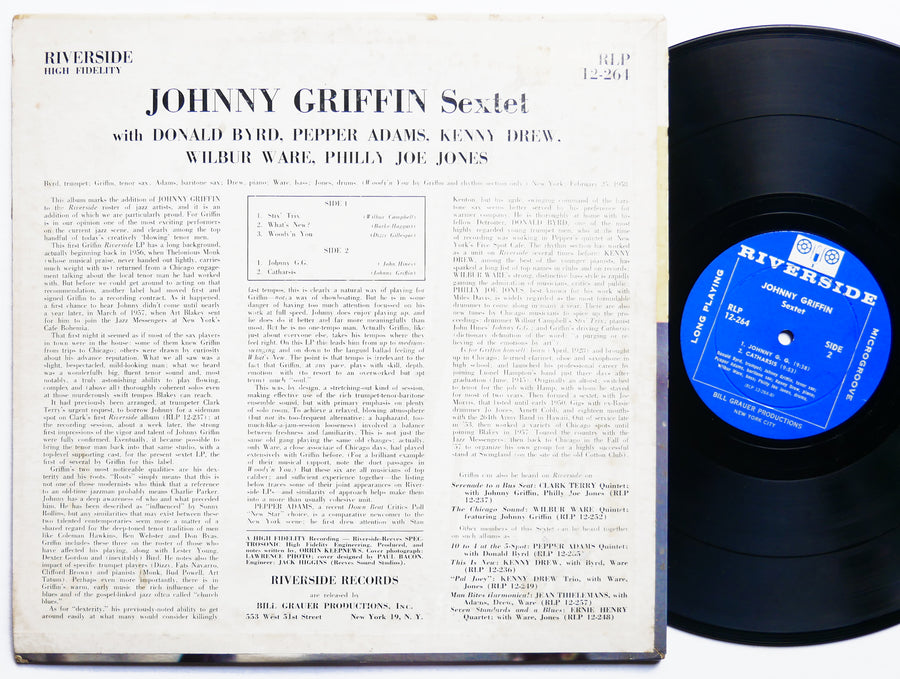 JOHNNY GRIFFIN Sextet LP RIVERSIDE RLP 12-264 US 1958 DG MONO Donald Byrd VG+