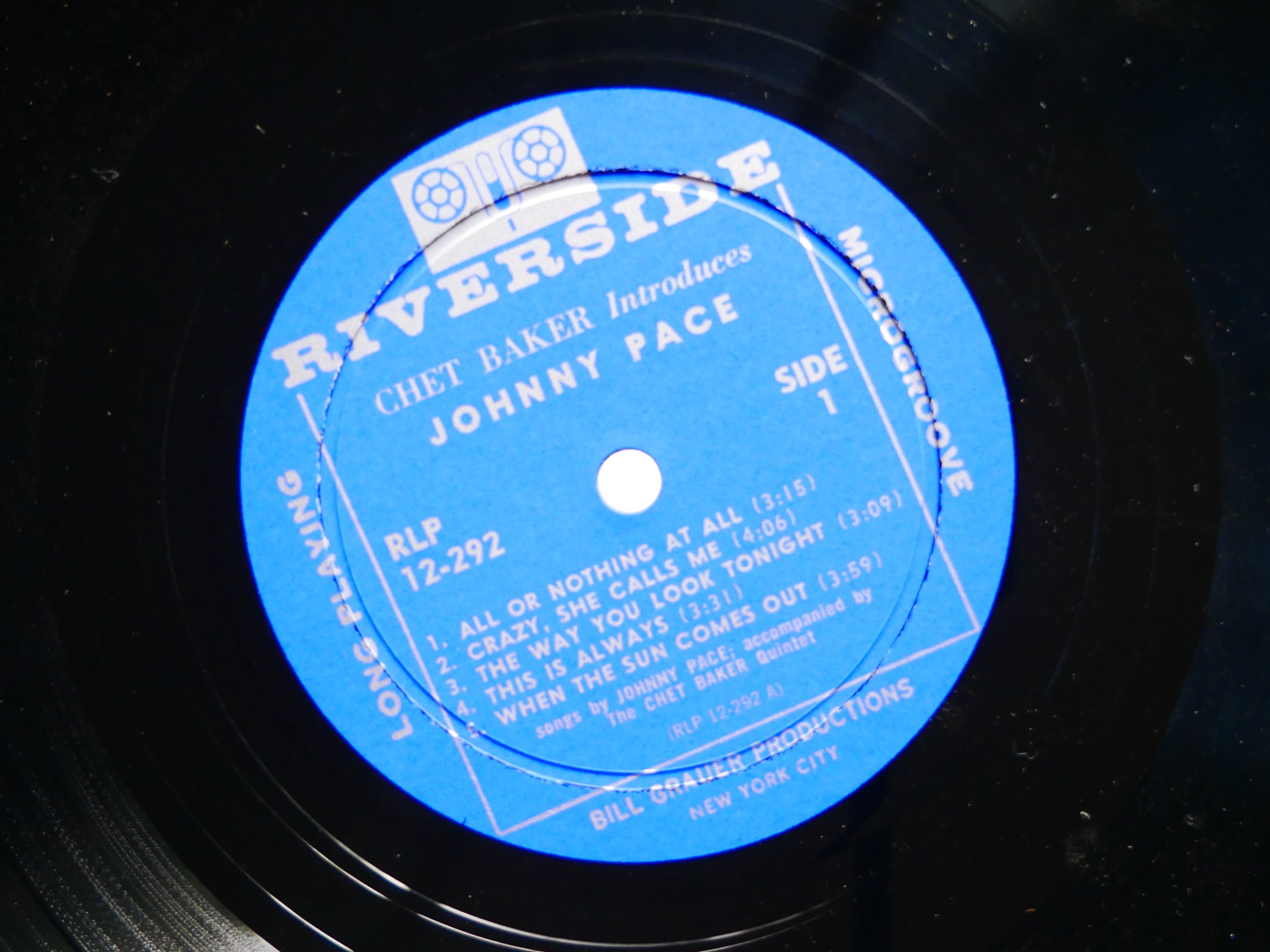 CHET BAKER JOHNNY PACE LP RIVERSIDE RECORDS RLP 12-292 US 1959 DG MONO JAZZ VG+