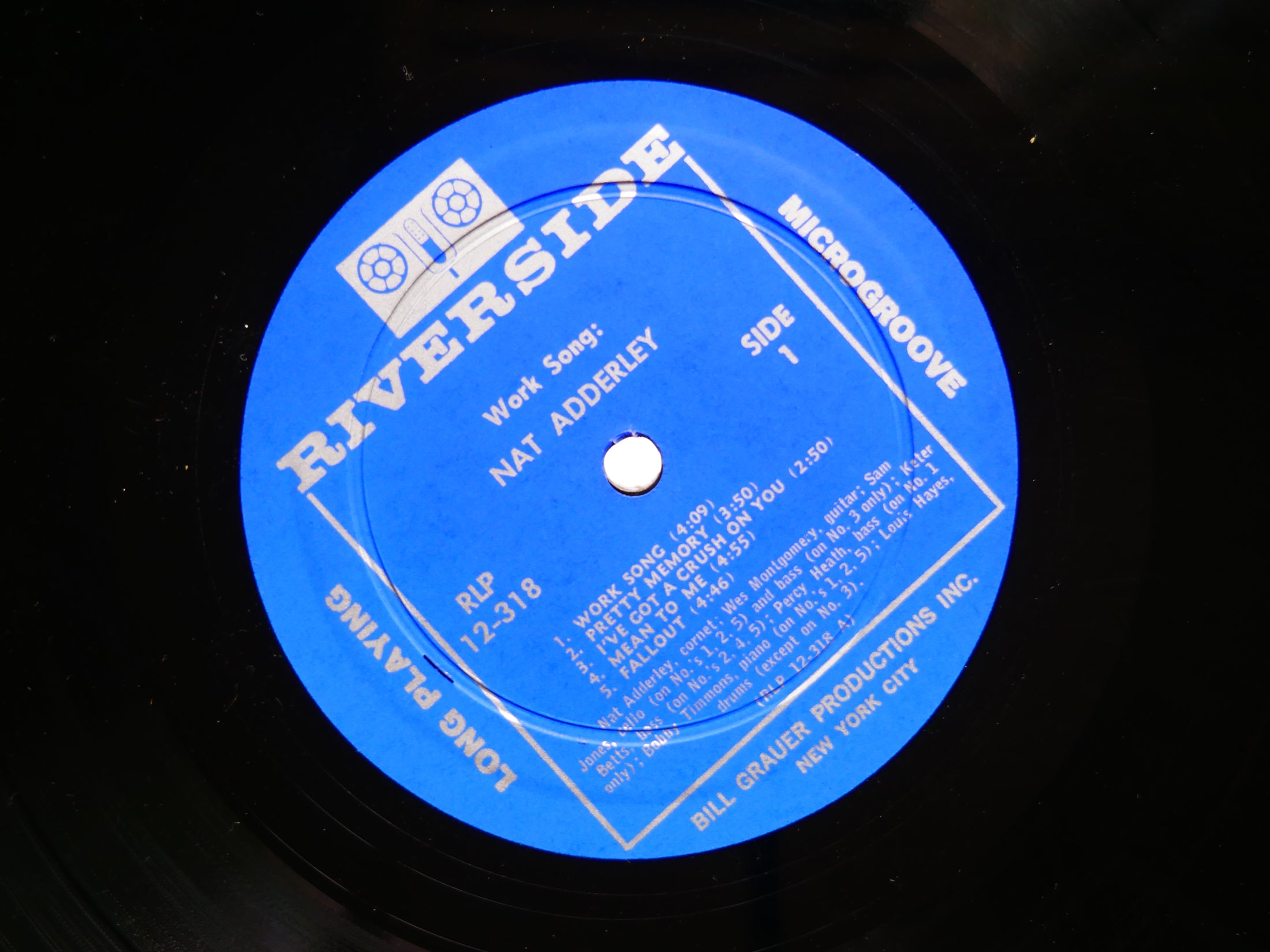 NAT ADDERLEY Work Song LP RIVERSIDE RLP 12-318 MONO Wes Montgomery Bobby Timmons