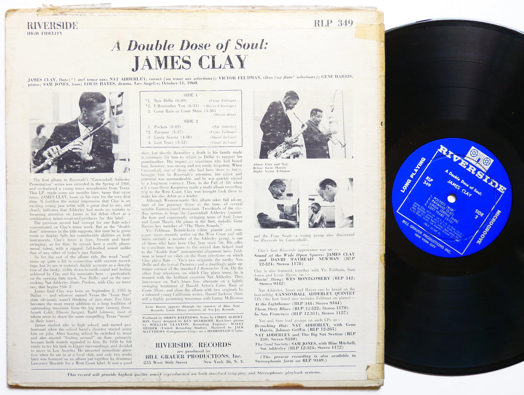 JAMES CLAY A Double Dose Of Soul LP RIVERSIDE RECORDS RLP 349 US 1960 DG MONO