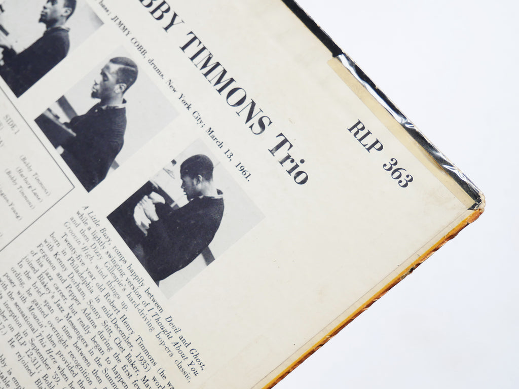 BOBBY TIMMONS TRIO Easy Does It LP RIVERSIDE RLP 363 US 1961 DG MONO Sam Jones