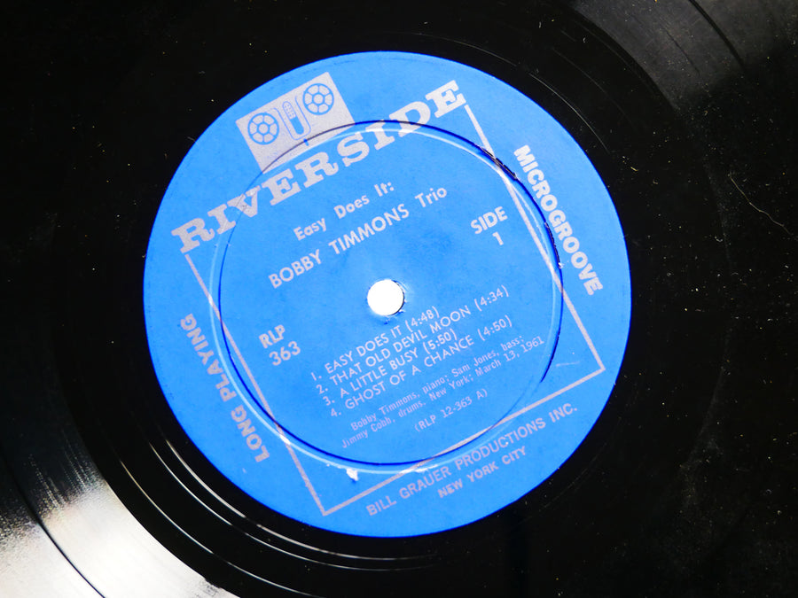 BOBBY TIMMONS TRIO Easy Does It LP RIVERSIDE RLP 363 US 1961 DG MONO Sam Jones