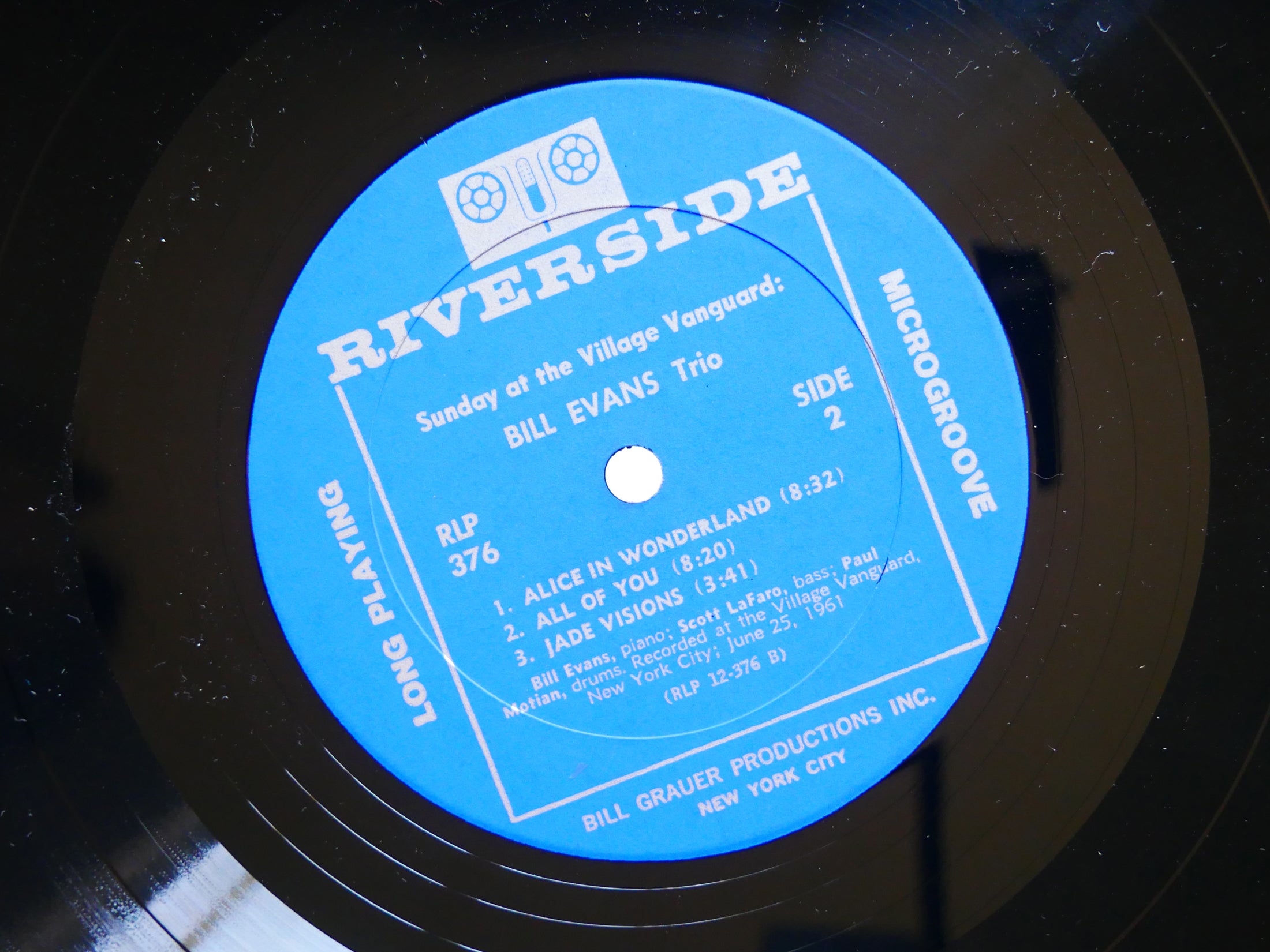 BILL EVANS SCOTT LA FARO Sunday At The Village Vanguard RIVERSIDE RLP 376 MONO