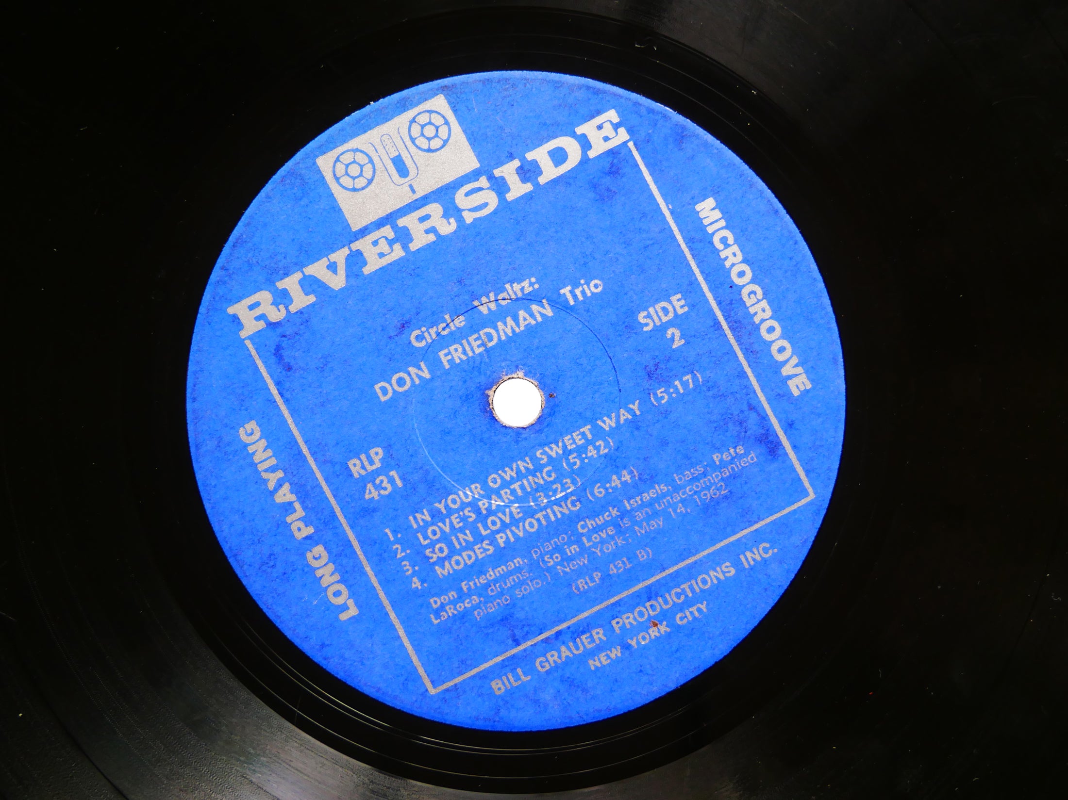 DON FRIEDMAN TRIO Circle Waltz RIVERSIDE RLP 431 US 1962 MONO Pete La Roca