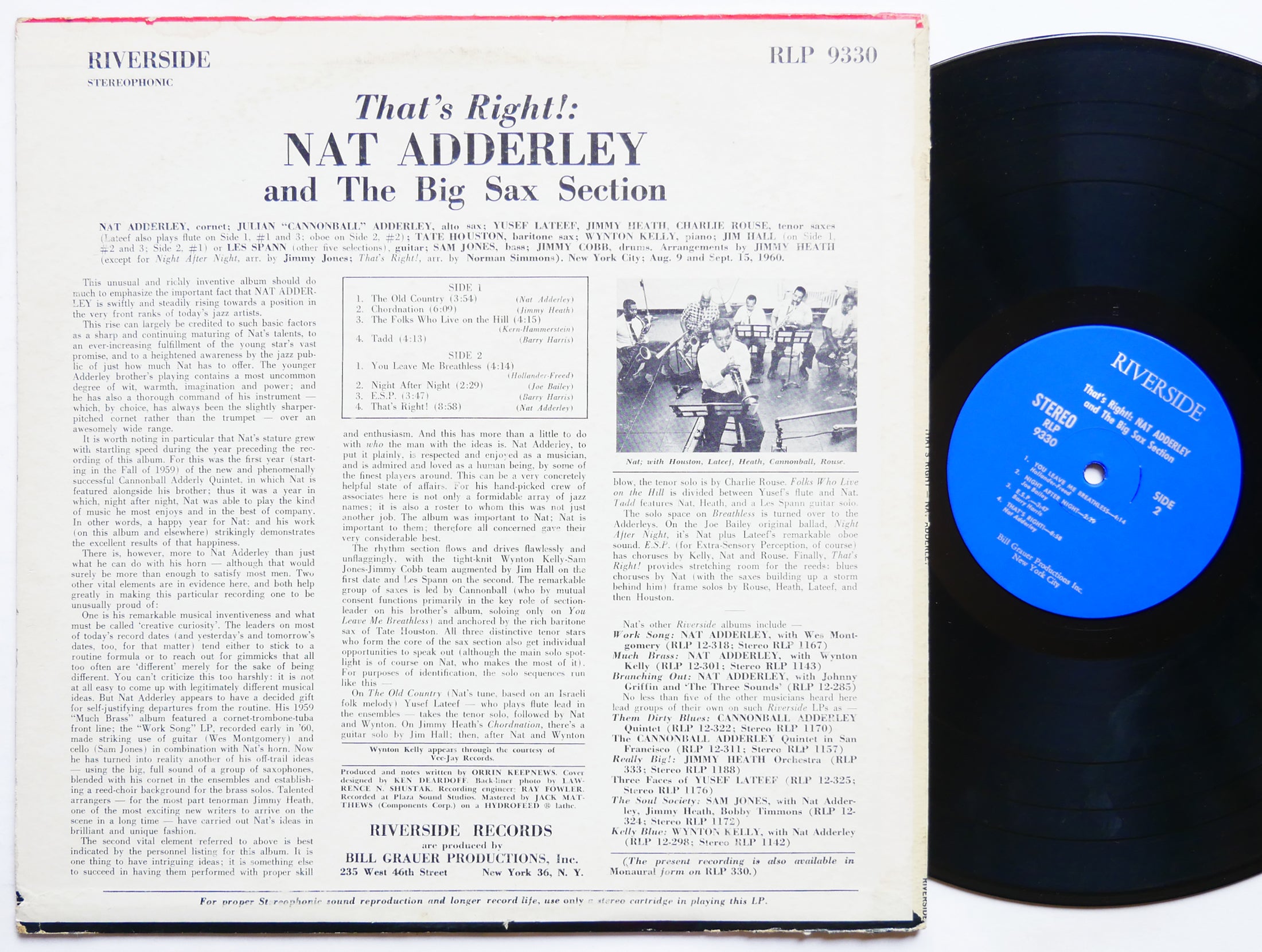 NAT ADDERLEY That's Right! LP RIVERSIDE RLP 9330 Yusef Lateef Wynton Kelly