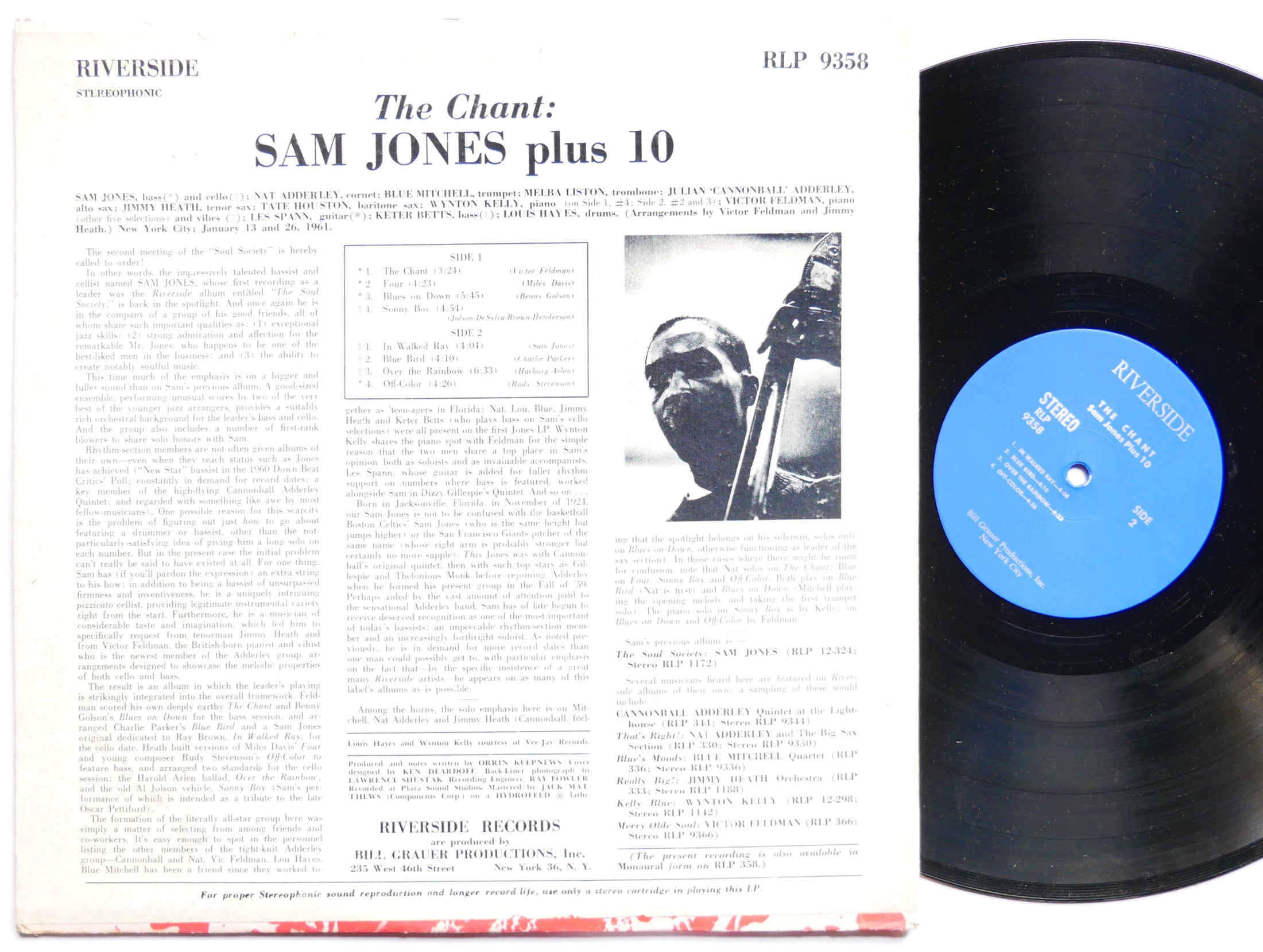 SAM JONES Plus 10 The Chant LP RIVERSIDE RLP 9358 Blue Mitchell Wynton Kelly VG+