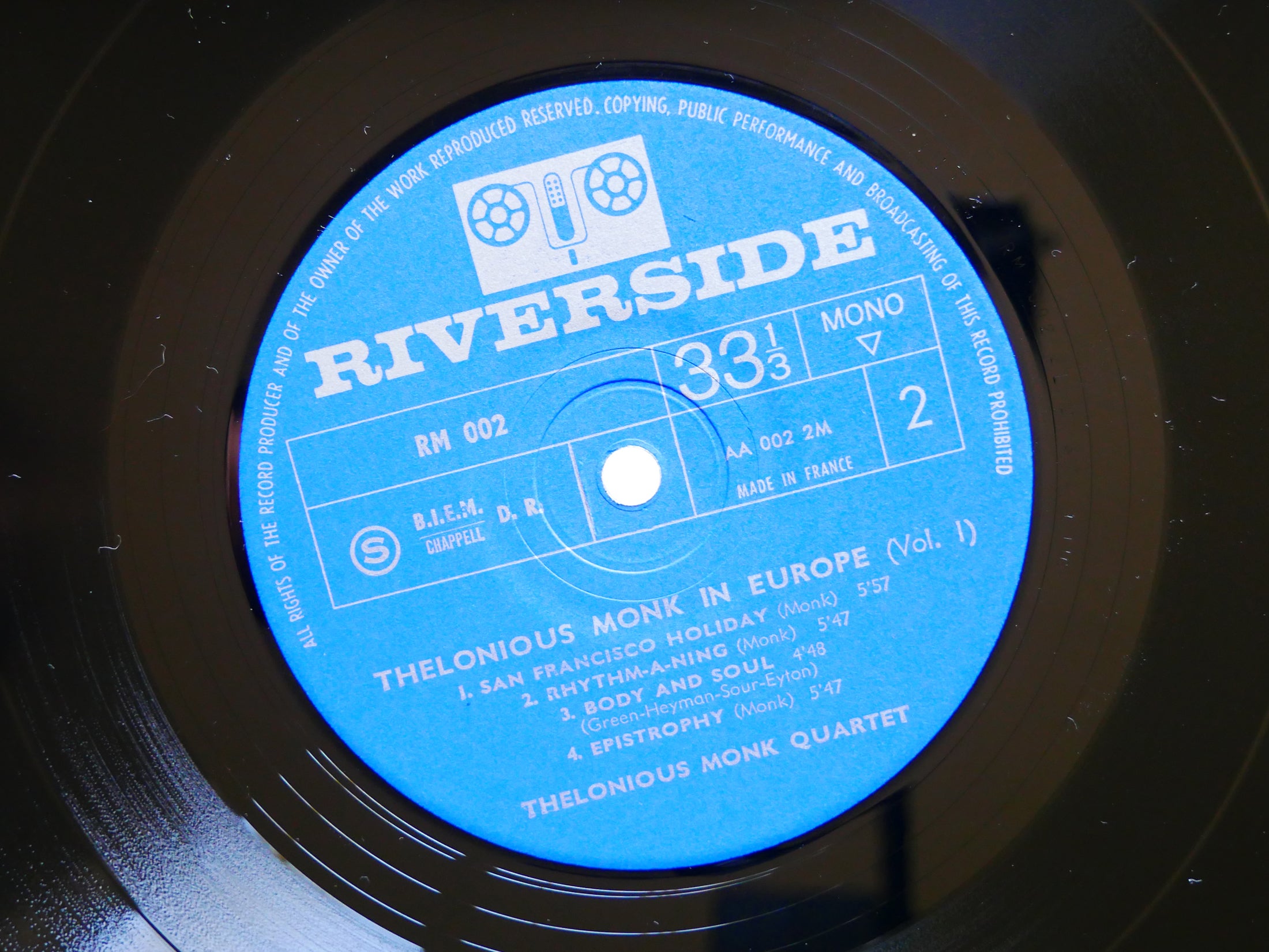 THELONIOUS MONK Quartet In Europe Vol. 1 LP RIVERSIDE RECORDS RM 002 FRANCE 1963
