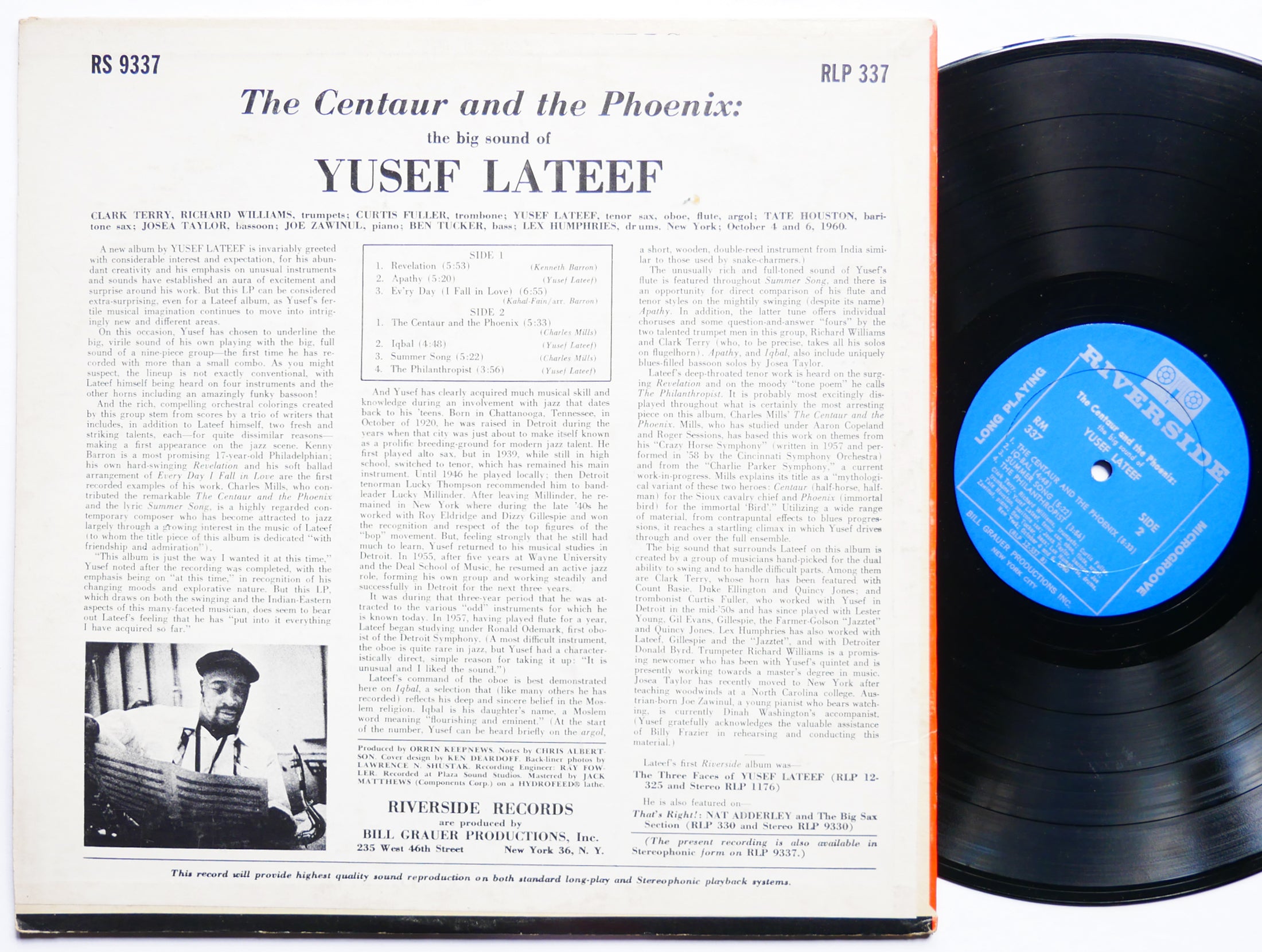 YUSEF LATEEF The Centaur And The Phoenix LP RIVERSIDE RM 337 MONO Curtis Fuller
