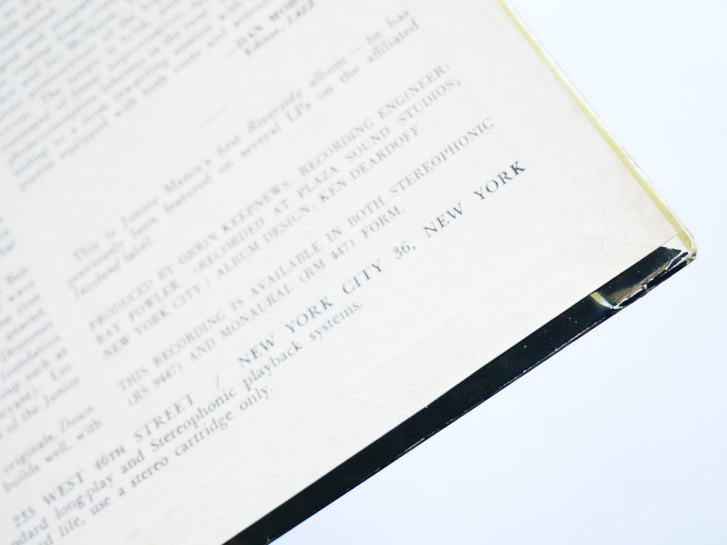 JUNIOR MANCE Trio Junior's Blues LP RIVERSIDE RECORDS RM 447 US 1963 MONO JAZZ