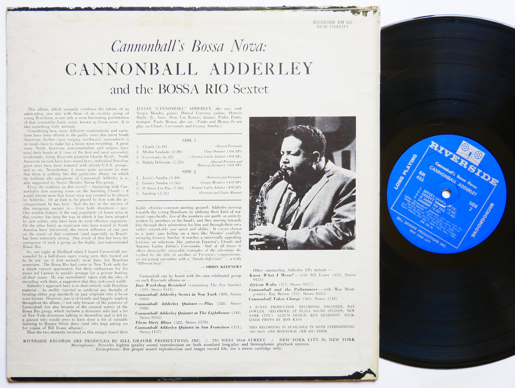 CANNONBALL ADDERLEY Bossa Nova LP RIVERSIDE RM 455 Sergio Mendes Dom Um Romao