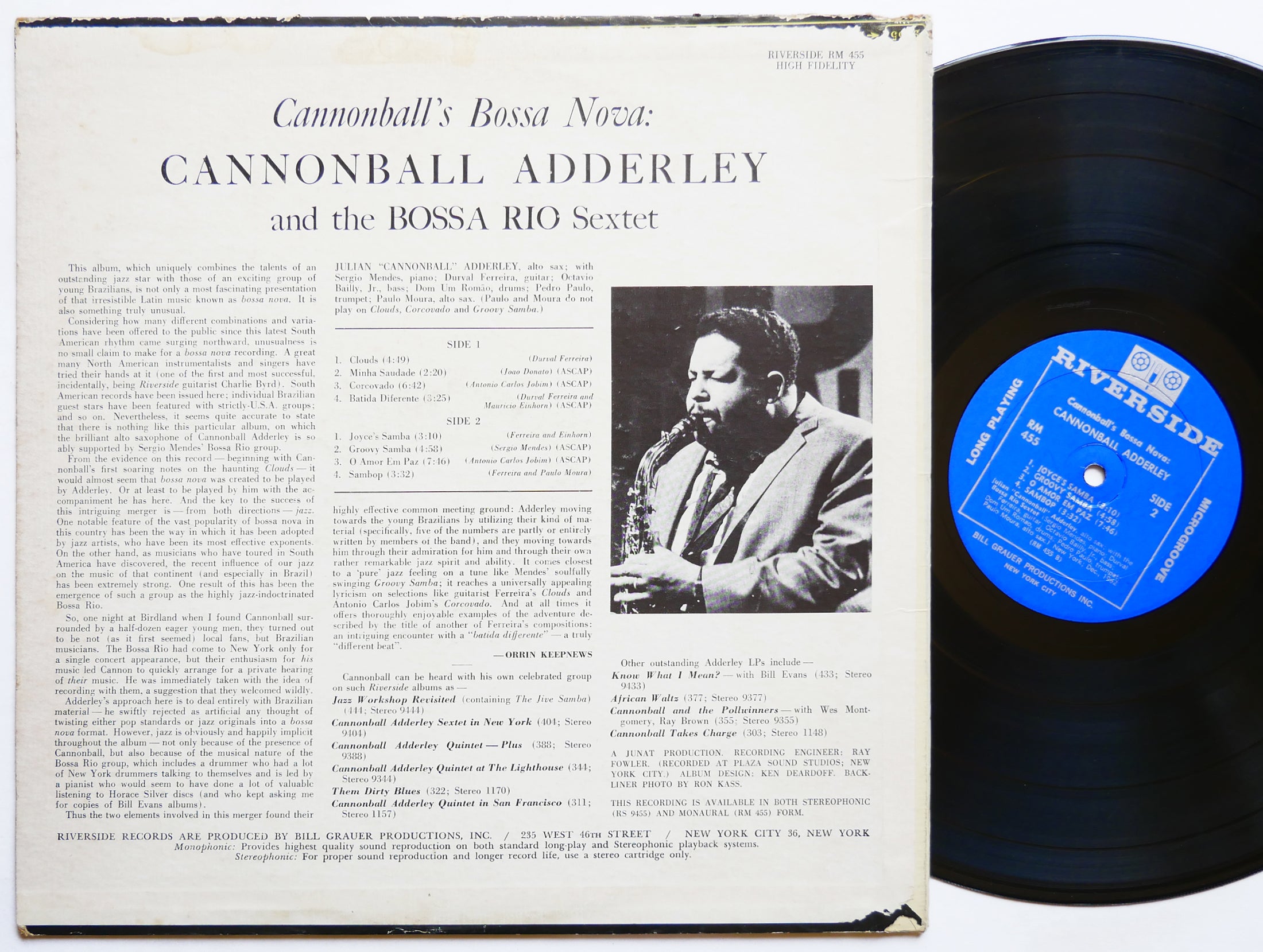 CANNONBALL ADDERLEY Bossa Nova LP RIVERSIDE RM 455 Sergio Mendes Dom Um Romao