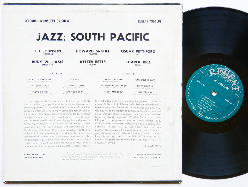 J.J. JOHNSON HOWARD MCGHEE Jazz South Pacific LP REGENT RMG 6001 US '56 RVG MONO