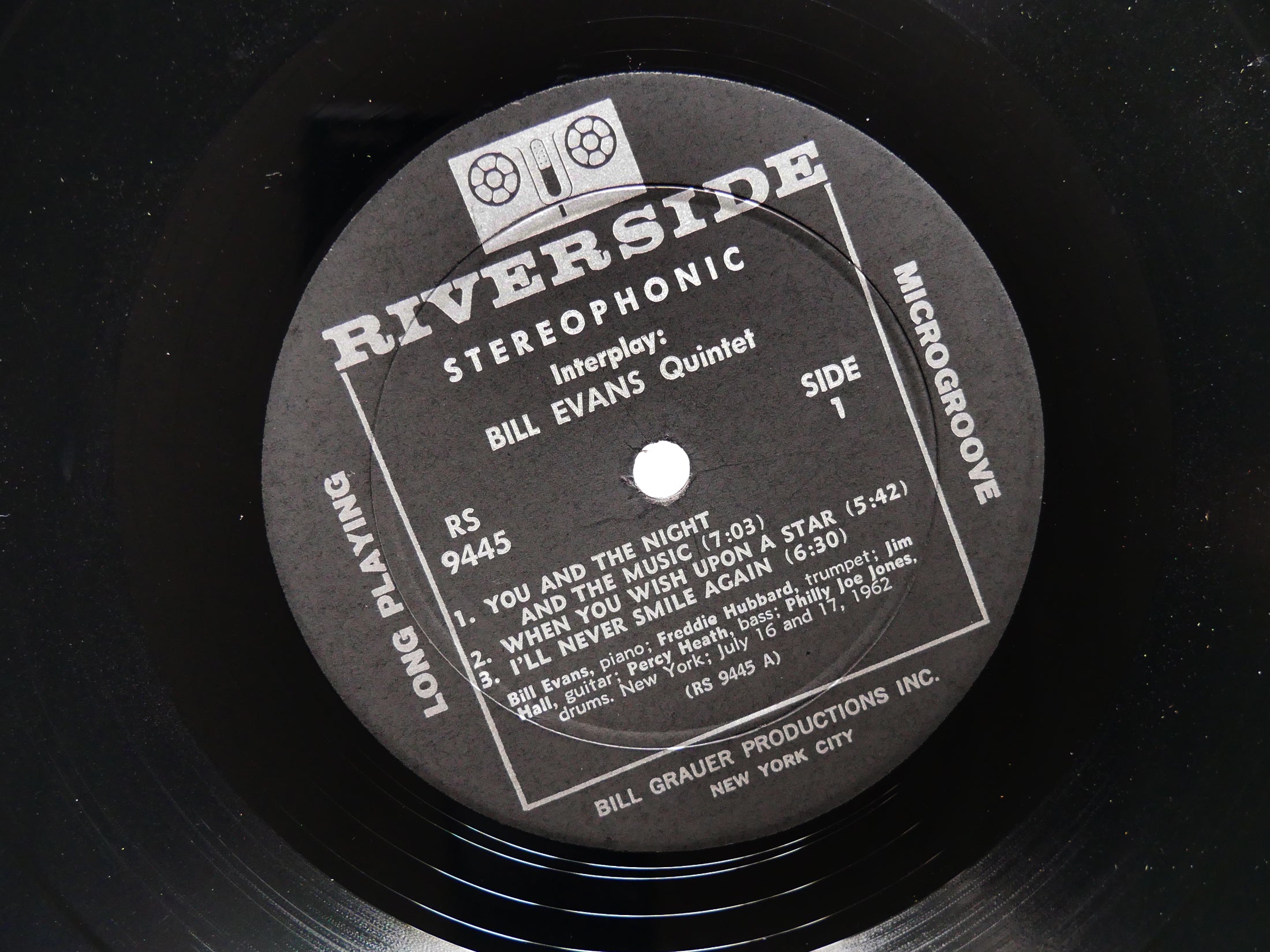 BILL EVANS Interplay LP RIVERSIDE RS 9445 US 1962 Freddie Hubbard Philly Joe VG+