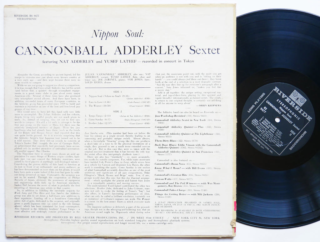 CANNONBALL ADDERLEY Sextet Nippon Soul LP RIVERSIDE RS 9477 US 1963 Yusef Lateef