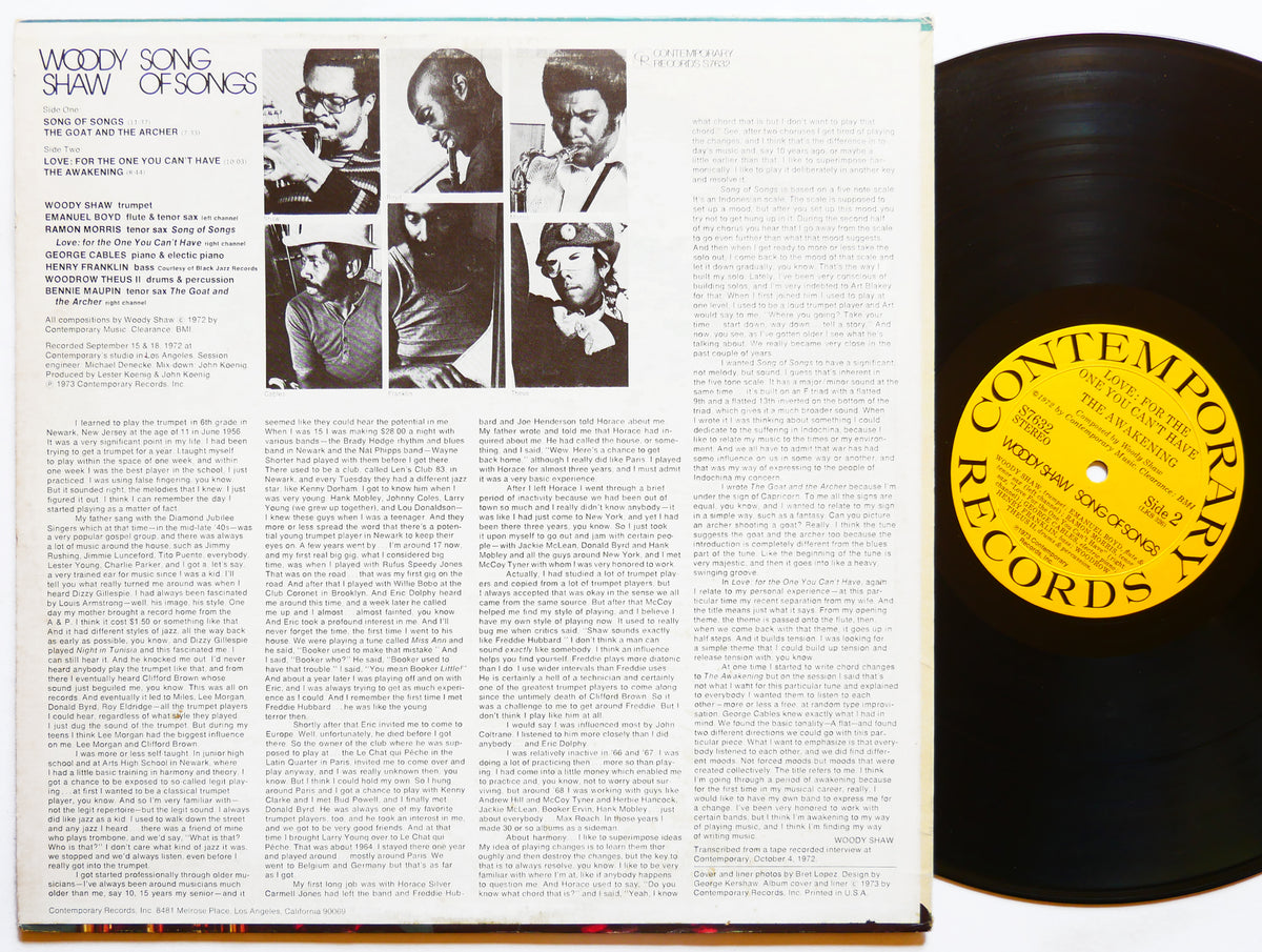 WOODY SHAW Song Of Songs CONTEMPORARY S7632 US 1973 Henry Franklin Bennie Maupin