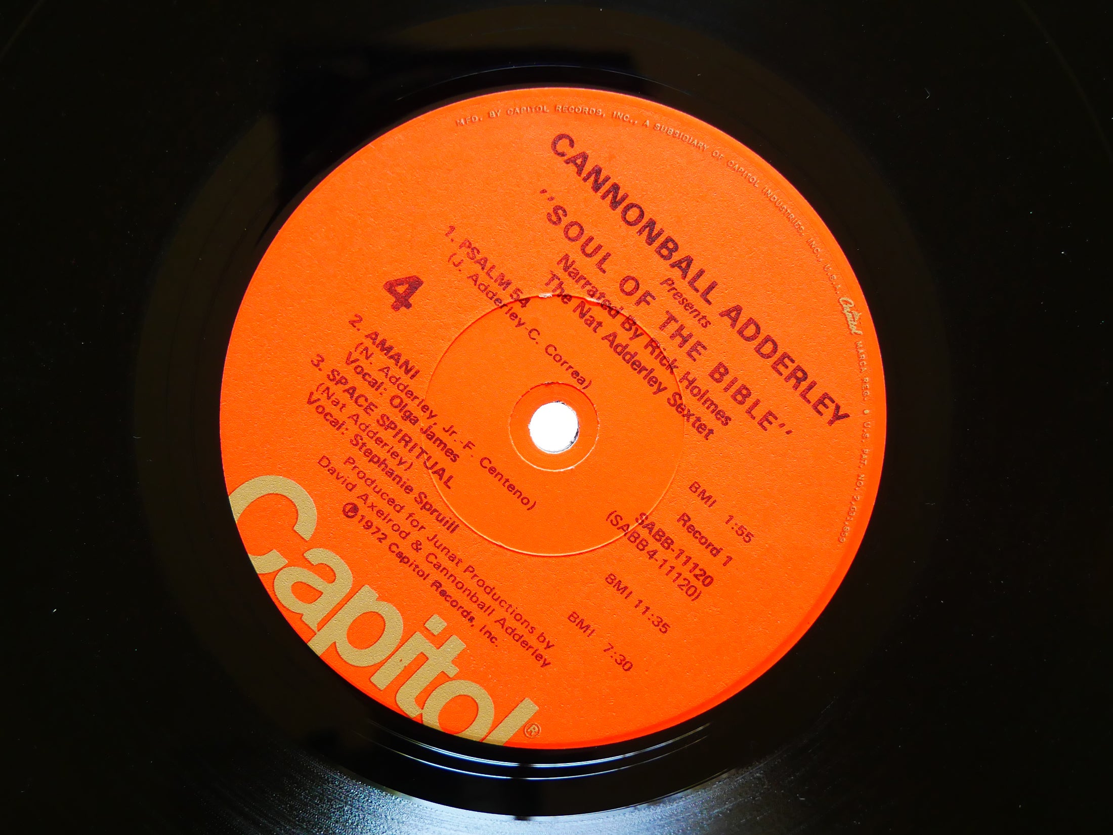 CANNONBALL NAT ADDERLEY RICK HOLMES Soul Of The Bible 2 x LP CAPITOL SABB-11120