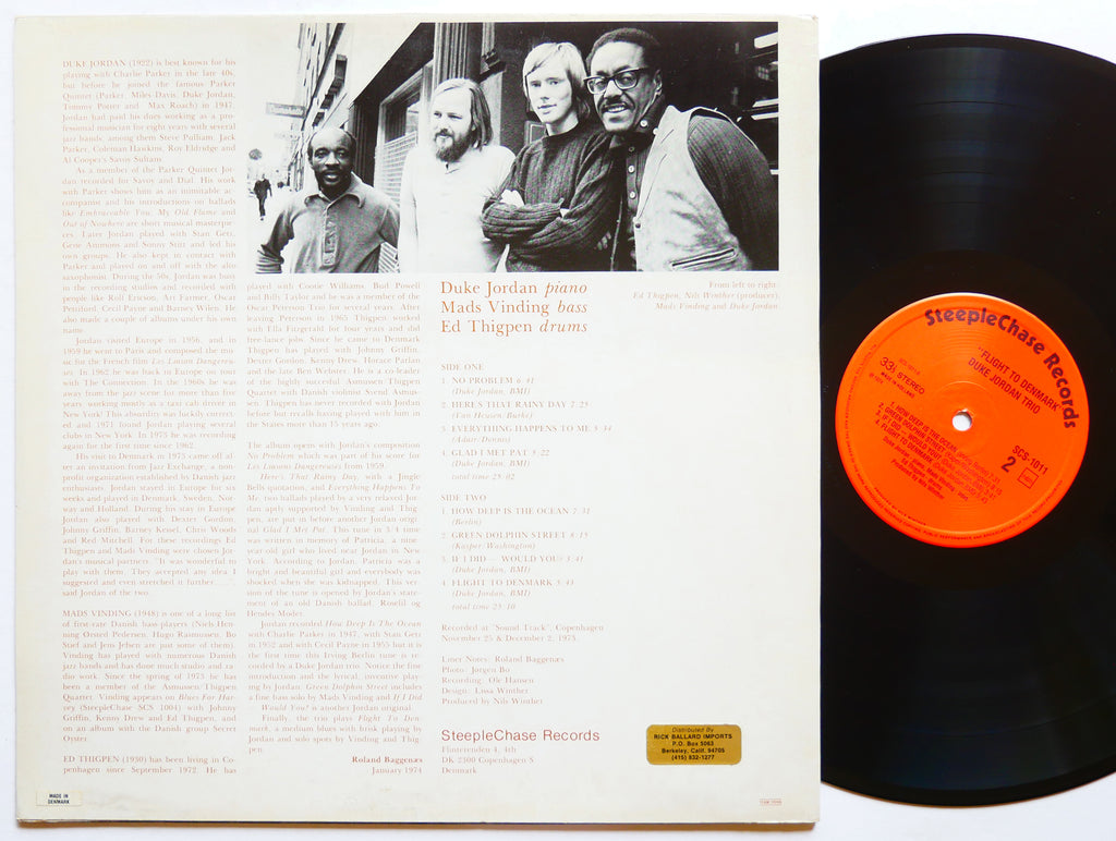 DUKE JORDAN Flight To Denmark LP STEEPLECHASE SCS-1011 DENMARK 1974 JAZZ VG+