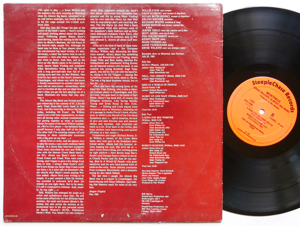 Ernie Wilkins Montreux LP STEEPLECHASE SCS-1190 Denmark 1984 Sahib Shihab