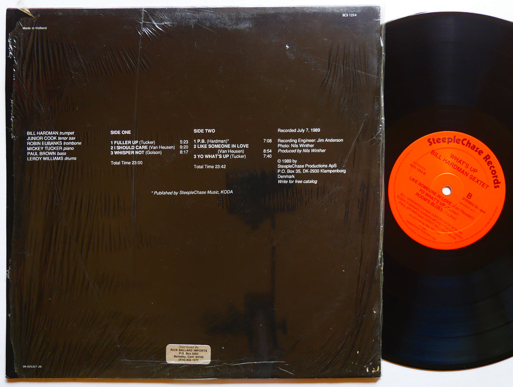 BILL HARDMAN Sextet What's Up LP STEEPLECHASE SCS 1254 NLD 1989 Junior Cook